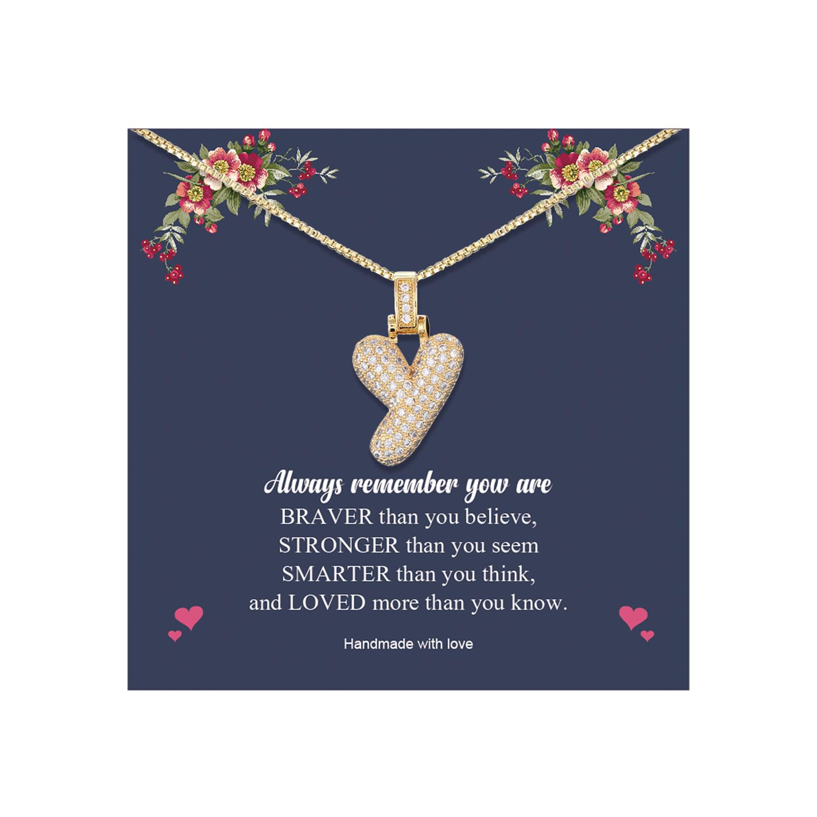 YANCHUN Ballon Initial Necklace Letter Necklace Pendant Choker Ballon Letter Necklace Gold Necklaces for Men Women Teen Girls Gift