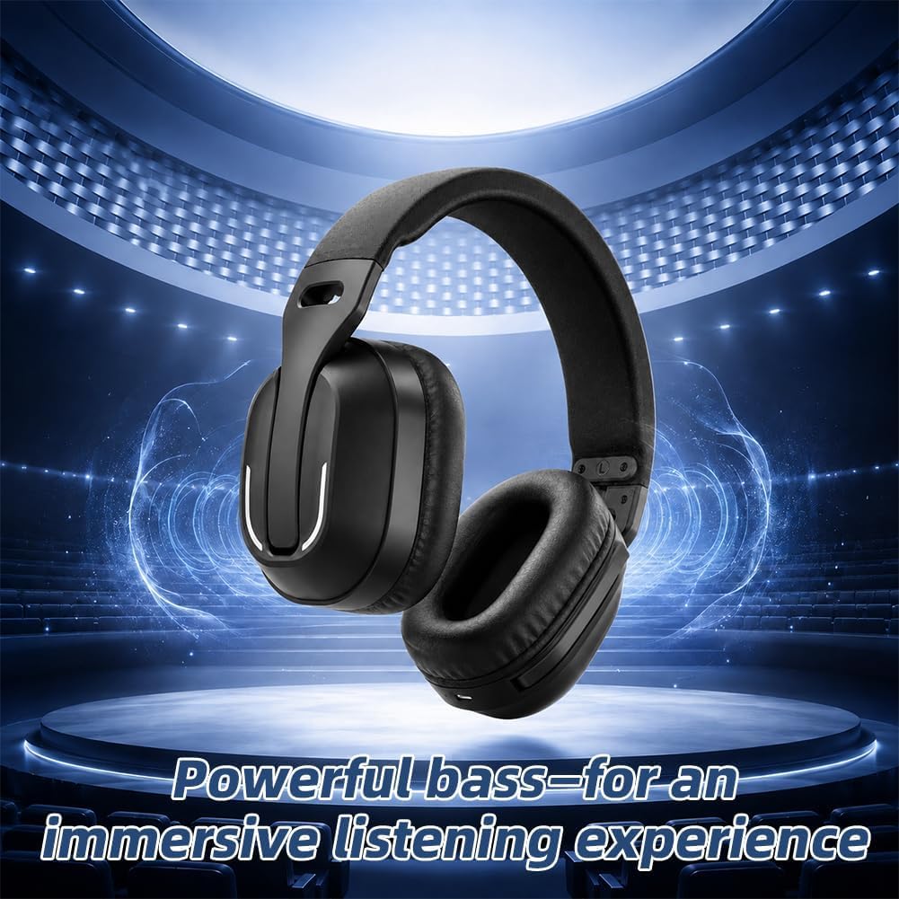 WH-88 Casque Bluetooth, Casque Circum-auriculaire avec Basses intenses et Son immersif, Jusqu’à 50 h d’autonomie, Bluetooth 6.0, Mode Filaire USB-C, multipoint, Microphone, Pliable, Noir