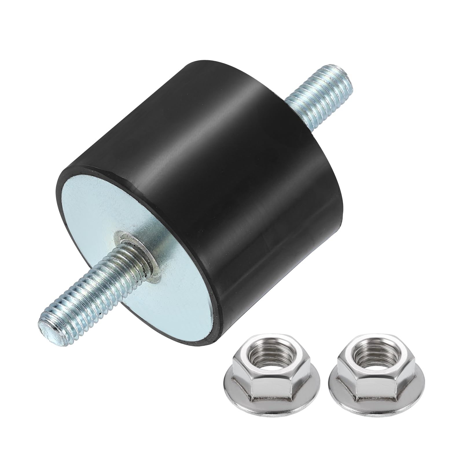 QUARKZMAN 1 Stück Gummipuffer M10 x 27mm, 40 x 50mm Gummifuß Mit Schraube Naturgummi Verzinkter Stahl Antivibrationspuffer für Luftkompressoren Pumpen Motoren Industriemaschinen
