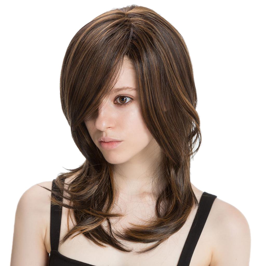 Segolike Fashion Women Synthetic Hair Cosplay Long Straight Layered Side Bangs Natural Wigs with Front Bangs Costume Fancy Party Wigs Brown-image-25
