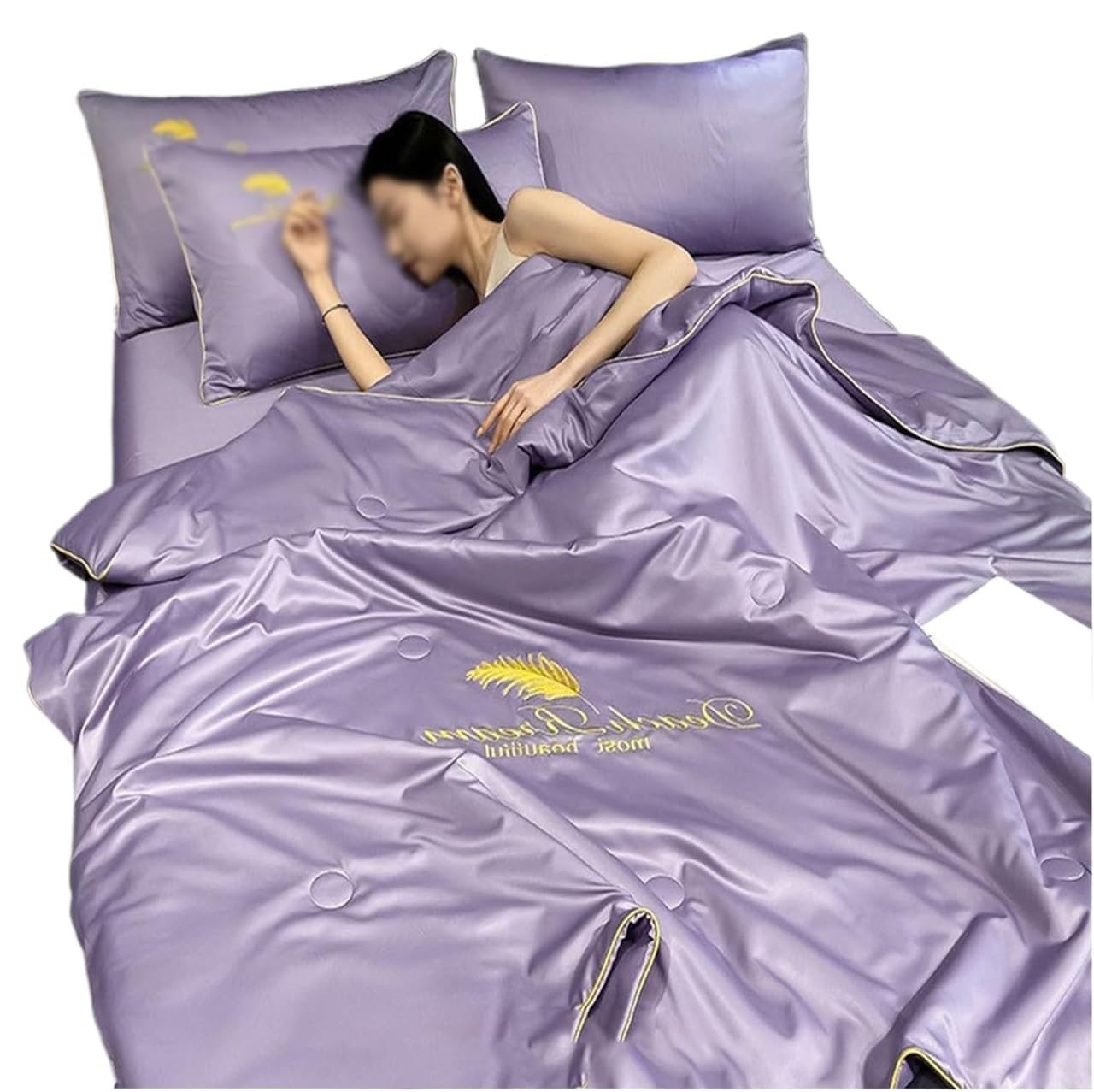 ETUELNOPT Cooling King Duvet for Summer， Summer Sleep. Blanket Ice Silk Quilt Multiple Sizes(D,180x200cm)
