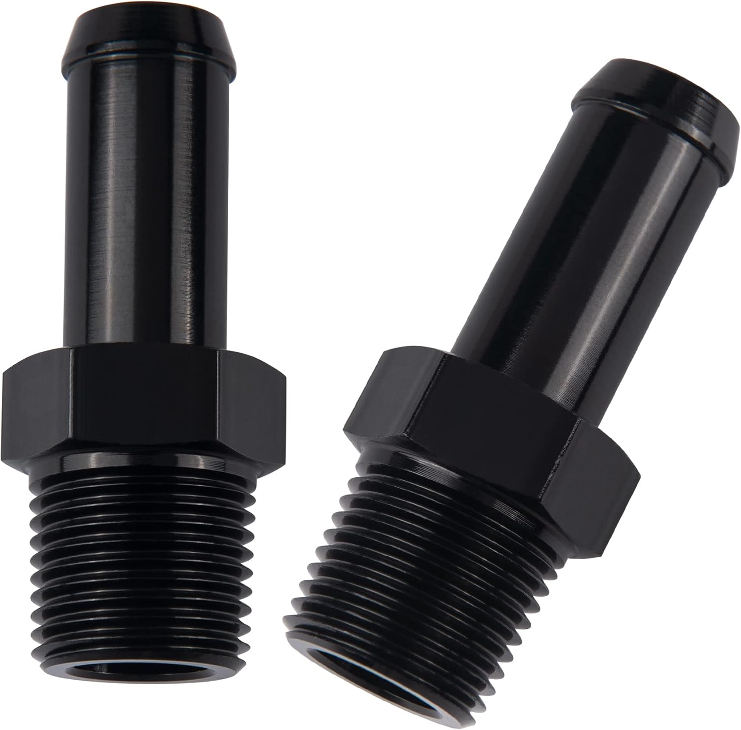 EVIL ENERGY 3/8" NPT Male to 1/2" Barb Push on Fitting 2PCS Bundle with Adjustable 3AN-12AN Wrench Aluminum Black