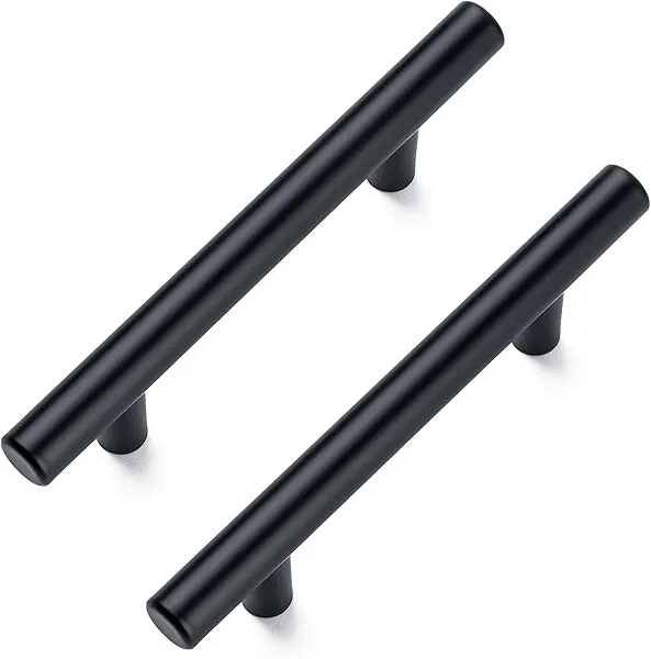 Aegero 10 Pack Cabinet Pulls Matte Black Stainless Cabinet Handles, for Kitchen and Bathroom Cabinets, 5 Inch Length, 3 Inch Hole Center