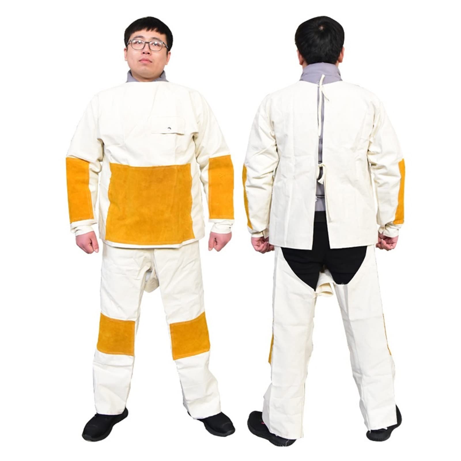 Artículos para soldadura Ropa soldadora de lona Traje de soldadura for hombres pantalones pantalones de trabajo ropa de trabajo protectora ropa de desgaste resistente a la prueba de calor resistente