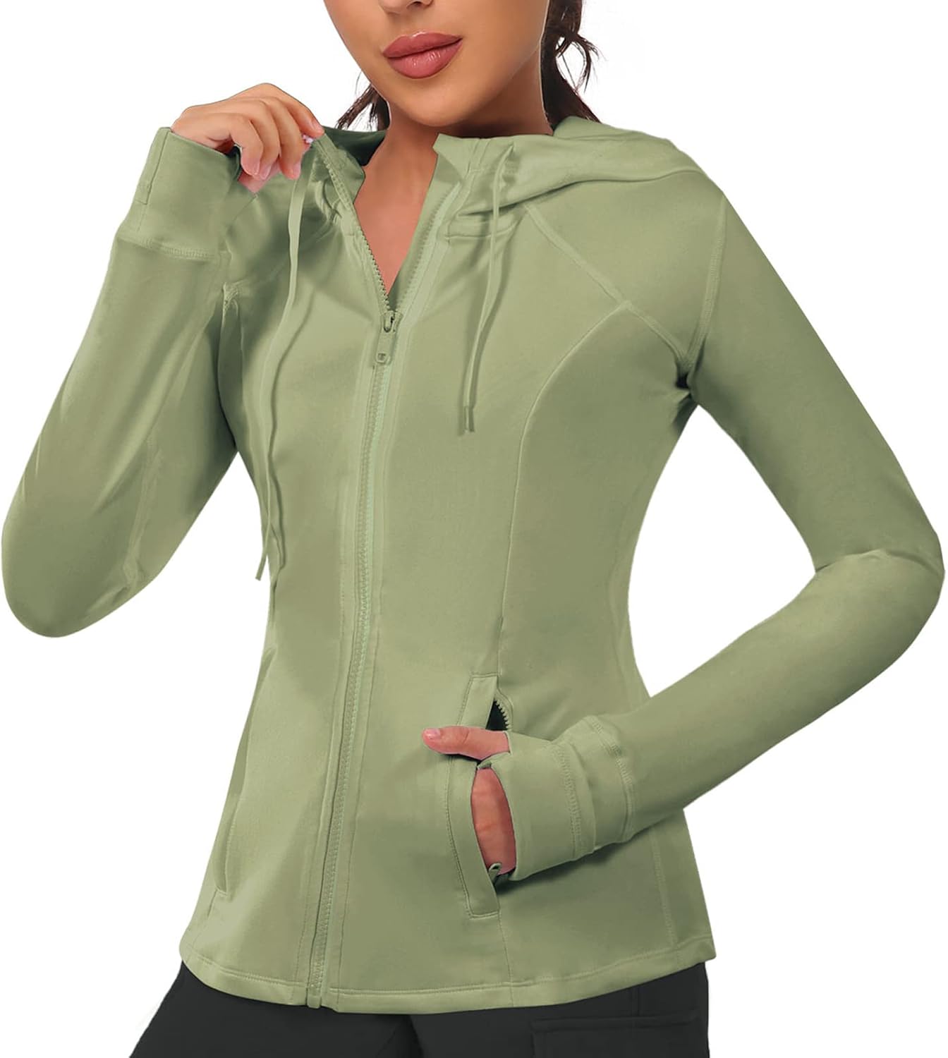 VUTRU Women's Full Zip Up Workout Hoodie Athletic Running Track Jacket - Image 6