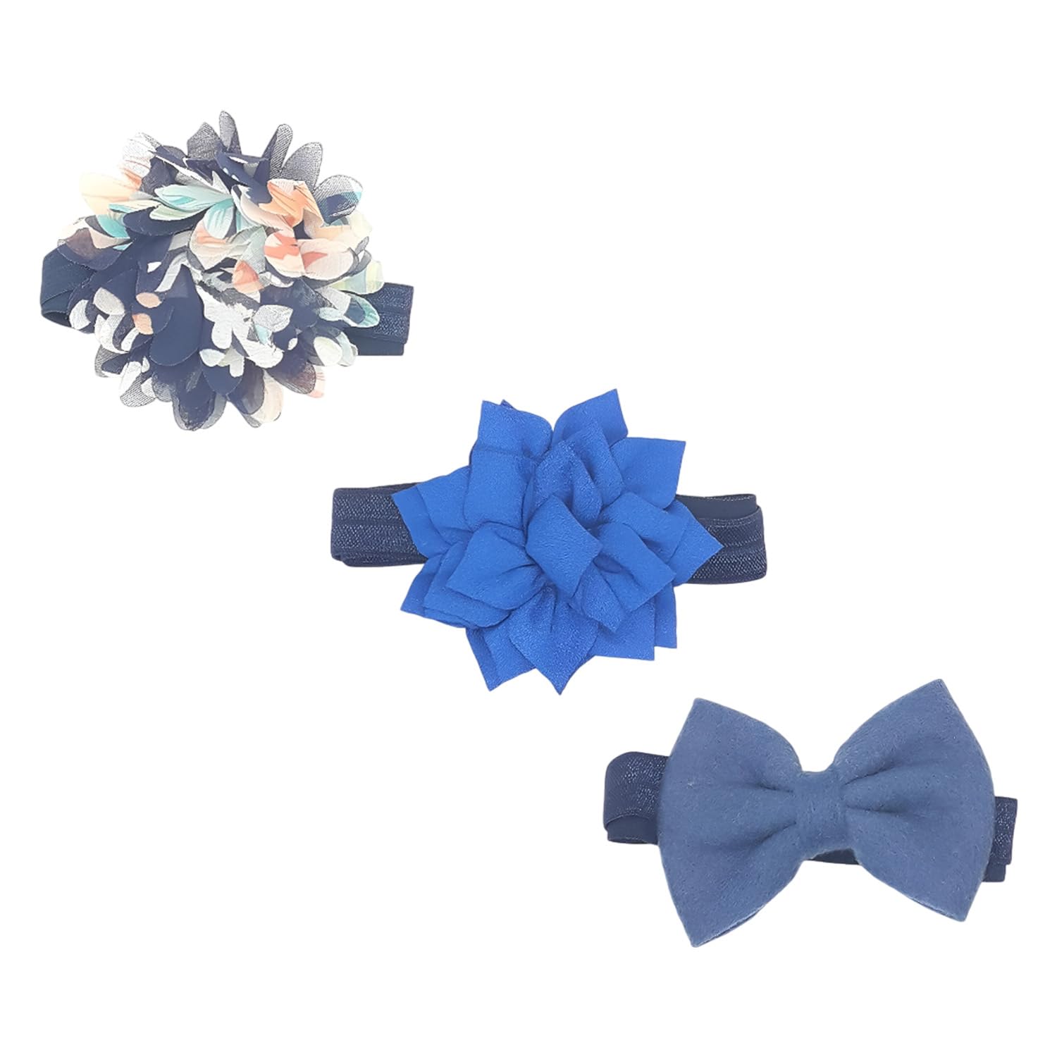 SYGA 3 Pcs Baby Headband Naylon Bow Stretchable Hairband Suitable for Newborn Infant Toddler Kids 0-3 Year (Navy Blue)-image-44