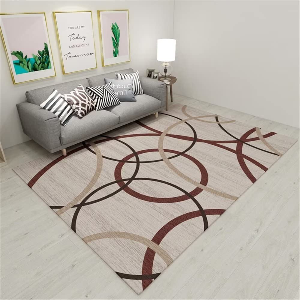 Tapis de salon marron 180x280 cm antidérapant pour grand séjour et chambre