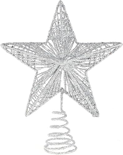 KESYOO Decoración de árbol de Navidad con purpurina exquisita estrella de hierro, adorno de metal para árbol de Navidad para el hogar, bar,