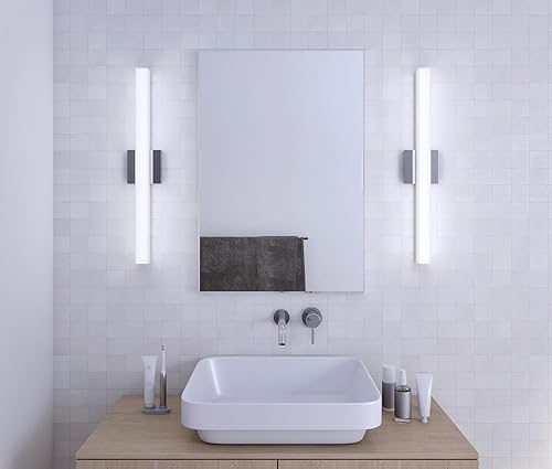 Miniatura 2 de Sonneman Barra de baño LED SQ-Bar de 32" - Níquel satinado
