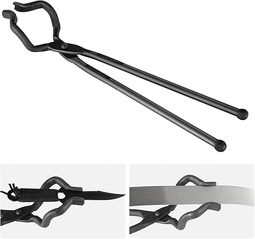Miniatura 8 de VEVOR Pinzas de herrero, pinzas de broca en V Z de 18 pulgadas, pinzas de forja de acero al carbono con remaches de acero A3, para cuchillas de