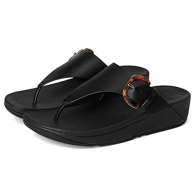 FitFlop Lulu Resin Buckle Leather Toe Post Sandals Women