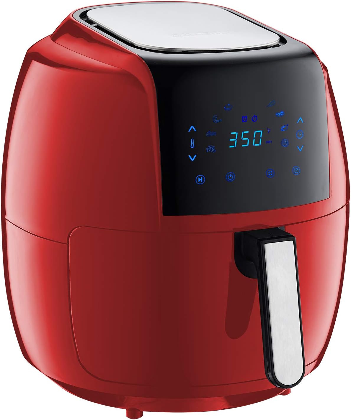 GoWISE USA 7-Quart 8-in-1 Digital Air Fryer with Recipe Book, 7.0-Qt, Red