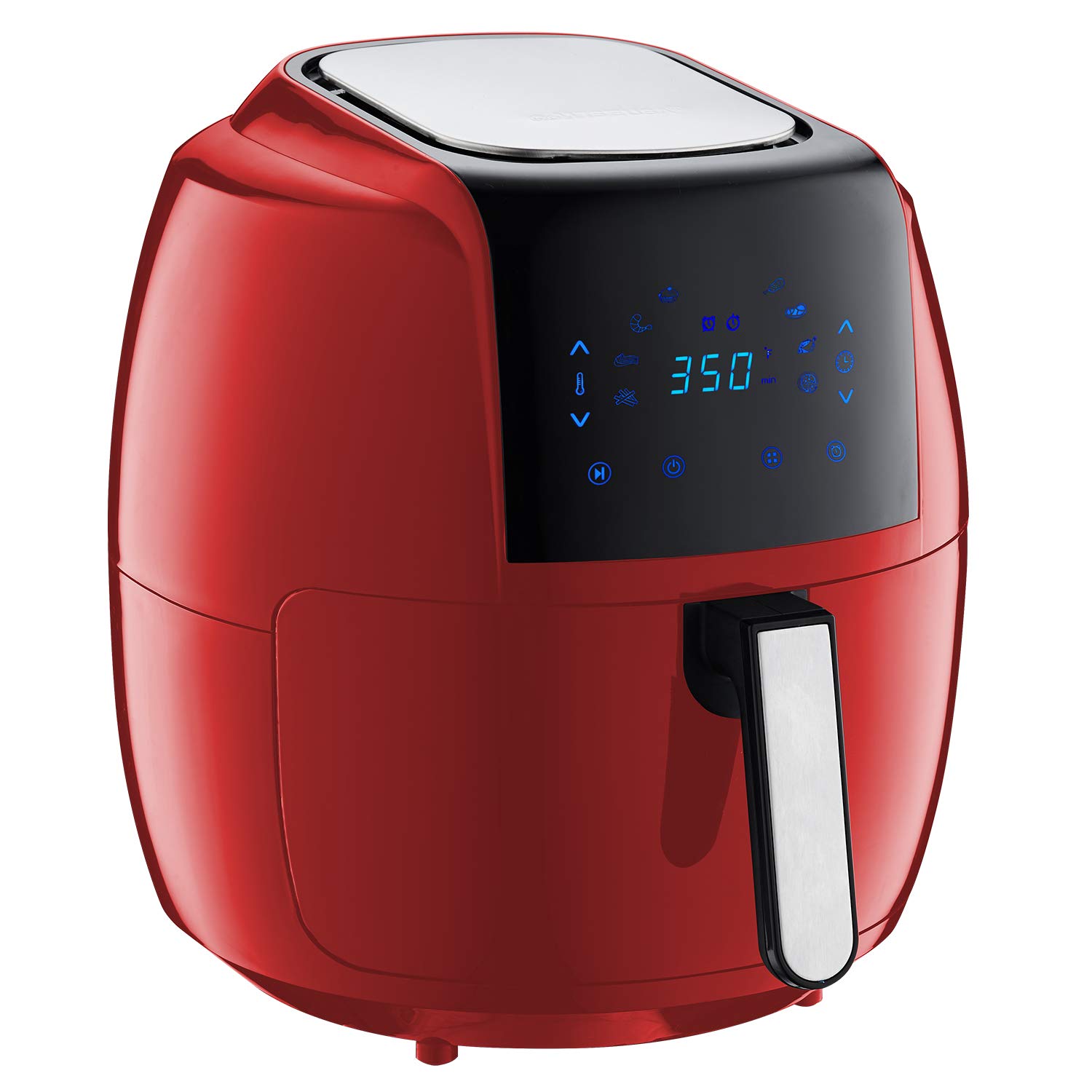 GoWISE USA 7-Quart 8-in-1 Digital Air Fryer with Recipe Book, 7.0-Qt, Red
