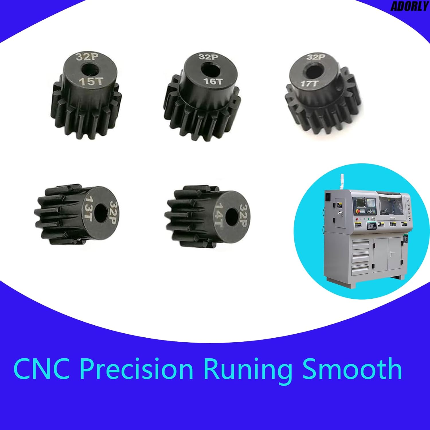 32P 5mm Rc Pinion Gear Set 13T 14T 15T 16T 17T for 1/10 Arrma Big Rock Granite Senton Vorteks Gorgon Typhon Vendetta 3S Kraton Outcast Fury 1/8 Mojave 4S
