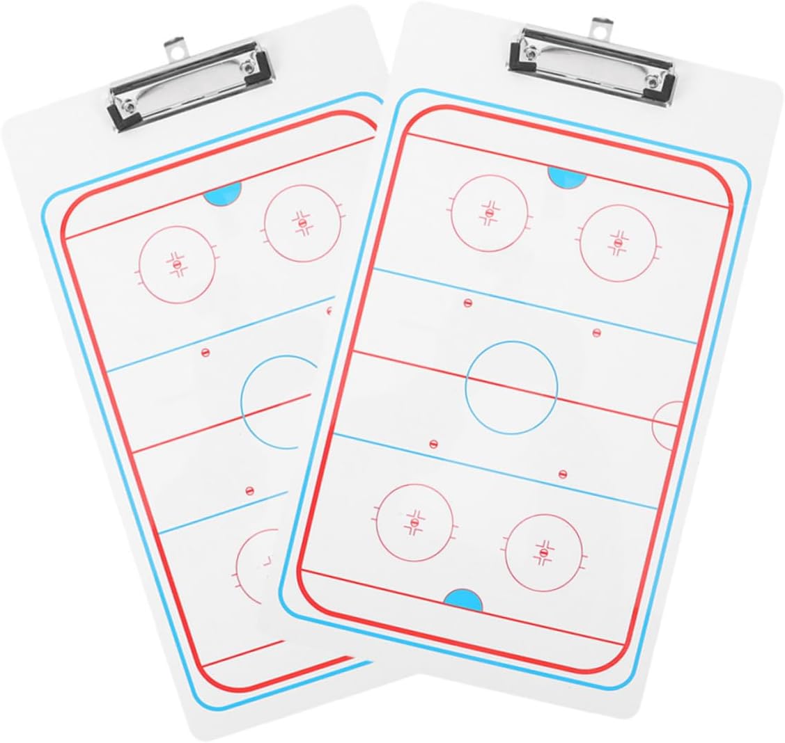2pcs Hockey Planning Clipboard Reusable Dry Erase Board for Durable Material Portable Design for Ice Hockey and Field Matches