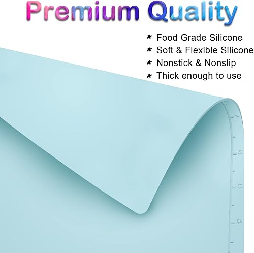 Miniatura 7 de Tapete de silicona para manualidades, tapete de silicona de 20 x 16 pulgadas con taza, hoja de silicona antiadherente para fundición de joyas de