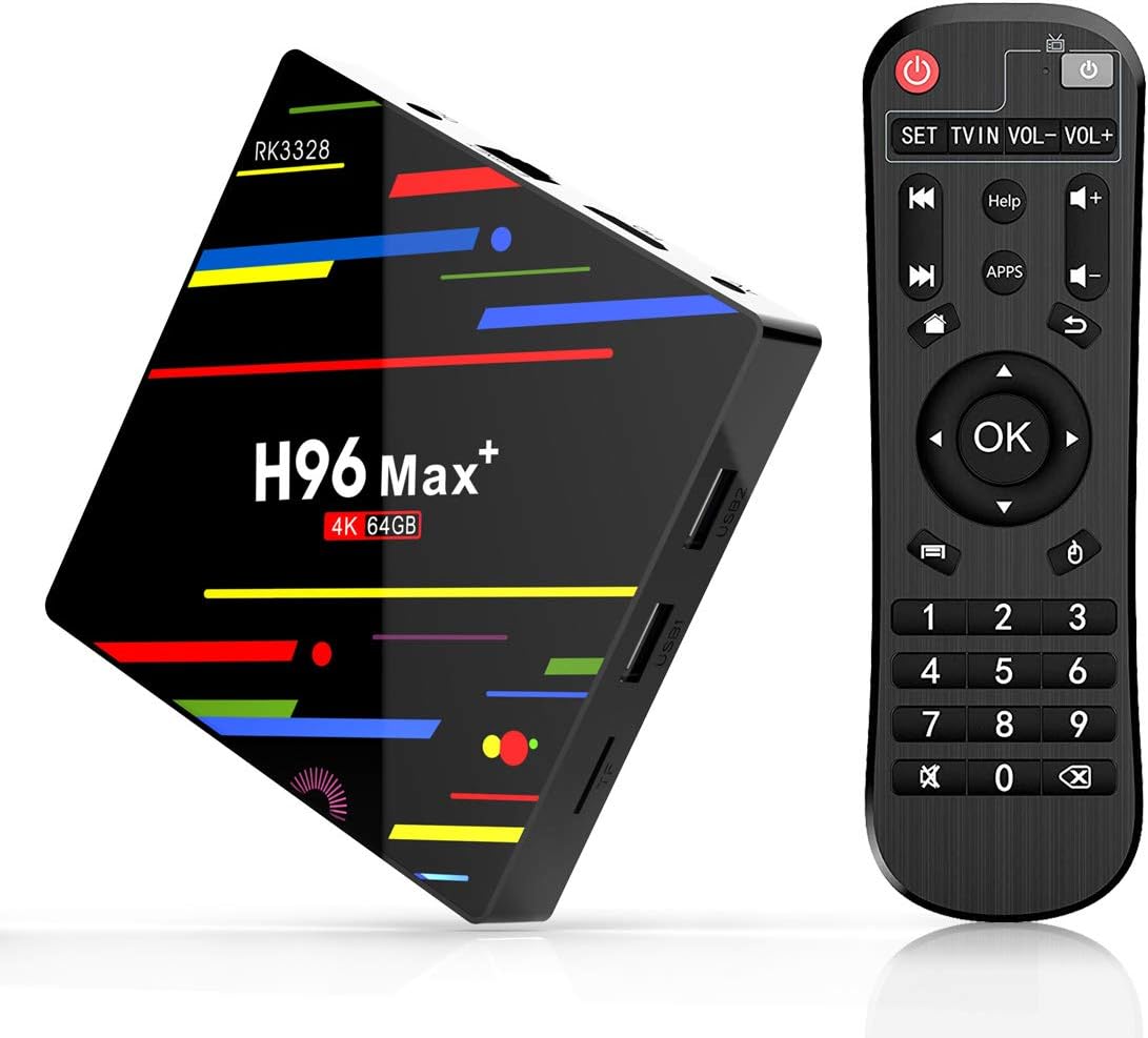 Android 9.0 TV Box 4GB 64GB EstgoSZ H96 Max+ Smart TV Box Android Box RK3328 Support H265 VP9 Video Decoding /2.4G 5G Wifi/100M LAN/Bluetooth/KD18.0 USB3.0 3D 4K Android TV Box