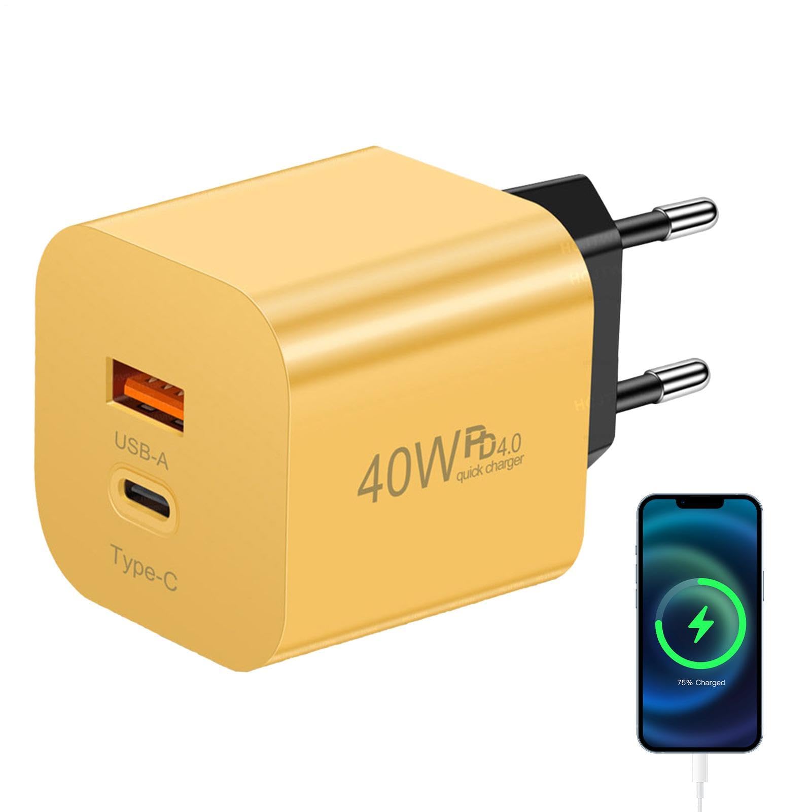 Caricatore Rapido USB C Ricarica Smartphone PD40W | Caricatore A Muro Multi-Porta Per Viaggiatori Casa Amanti della Tecnologia Giocatori Comodino Auto Aeroporto Hotel Sala
