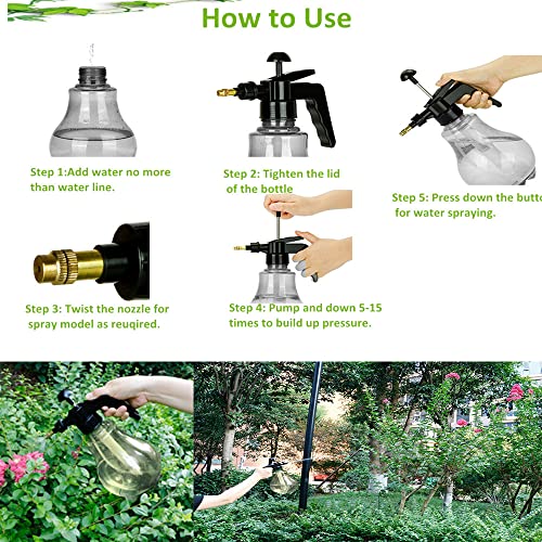Pump Sprayer Handheld, 0.4 Gallon Garden Hand Pressure Mist Sprayer, Portable Lawn & Garden 50 Oz Sprayer Bottle, Pumping Yard Sprayer Clear Weed Sprayer With With Adjustable Nozzle (1.5L Grey) #TOP4