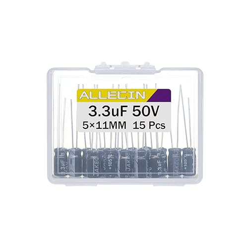 Miniatura 113 de Condensador electrolítico 100uF 63V 0.315x0.472 in 100 UF MFD 63 voltios 0.32x0.47in condensadores de aluminio (paquete de 10)