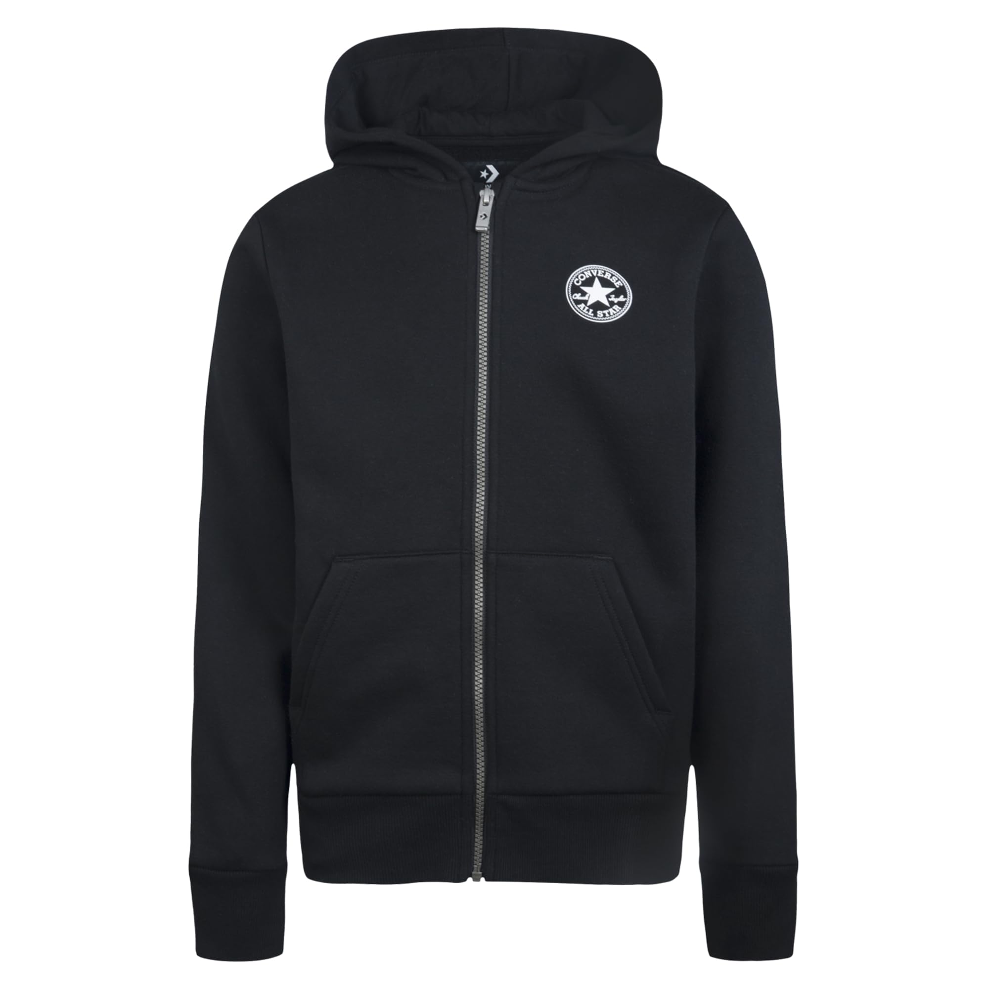 Converse Felpa da Ragazzi con Cappuccio e Zip Ctp Chest Nera Codice 9CC857-023