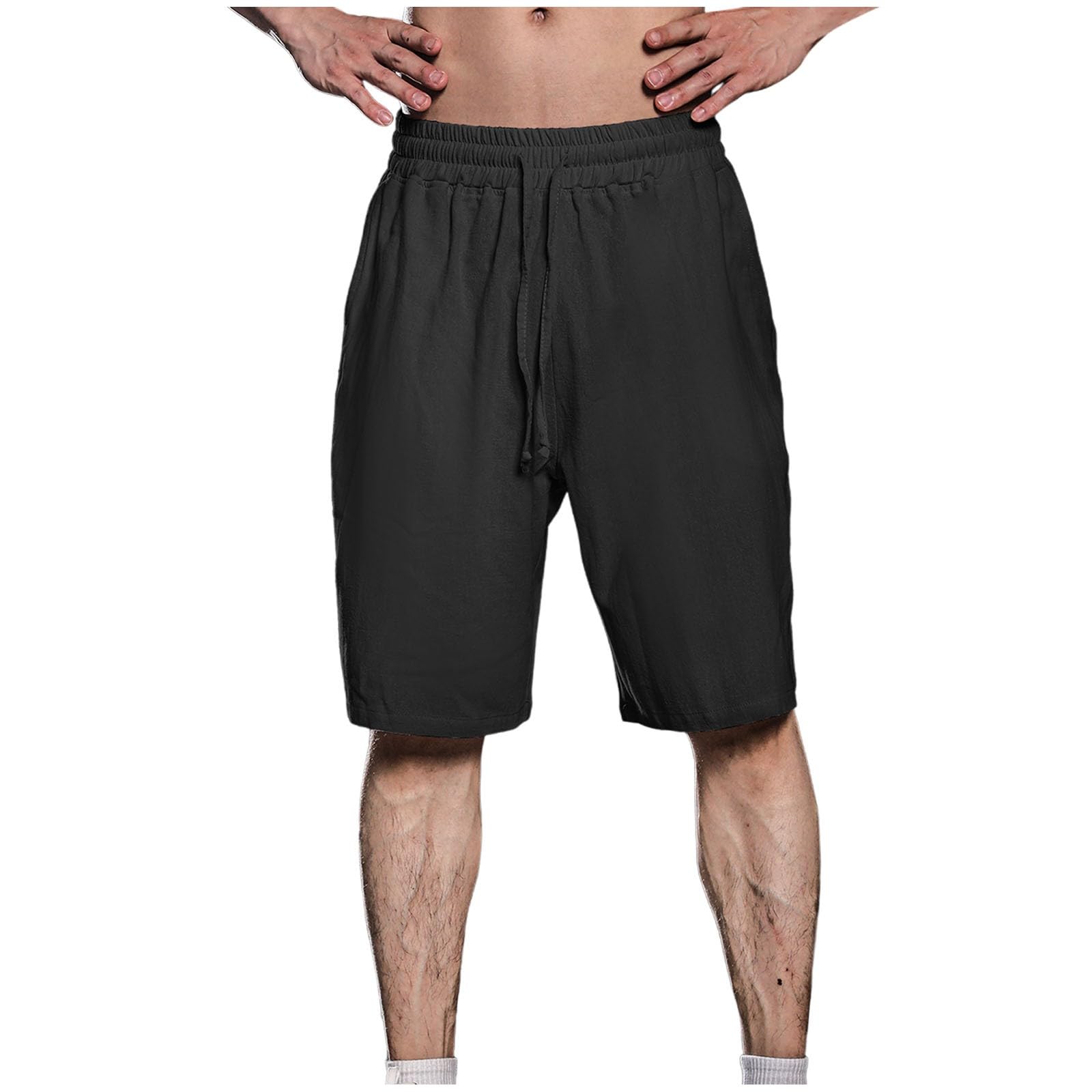 Mens Lounge Shorts with Pockets Drawstring Elastic Waist Sports Shorts for Running Workout Training Basketball