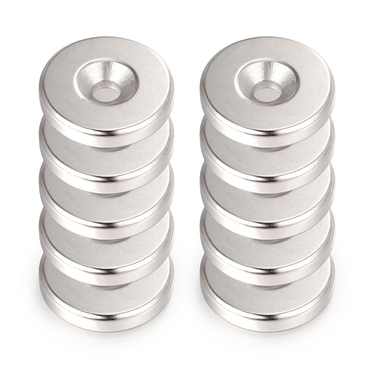 10 PCS Rare Earth Magnets Strong Neodymium Disc Countersunk Hole Magnets, Permanent Rare Earth Disc Magnets for Fridge, DIY, Scientific, Craft, and