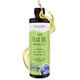 NaturalSlim Flaxseed Oil Liquid Fresh Taste Flax Oil Organic Cold Pressed & High in Omega 3 6 9 Fatty Acid Flax Seed Supplement for Healthy Cells, Hair, Skin, & Nails - Fresh Taste 16 fl. Oz.