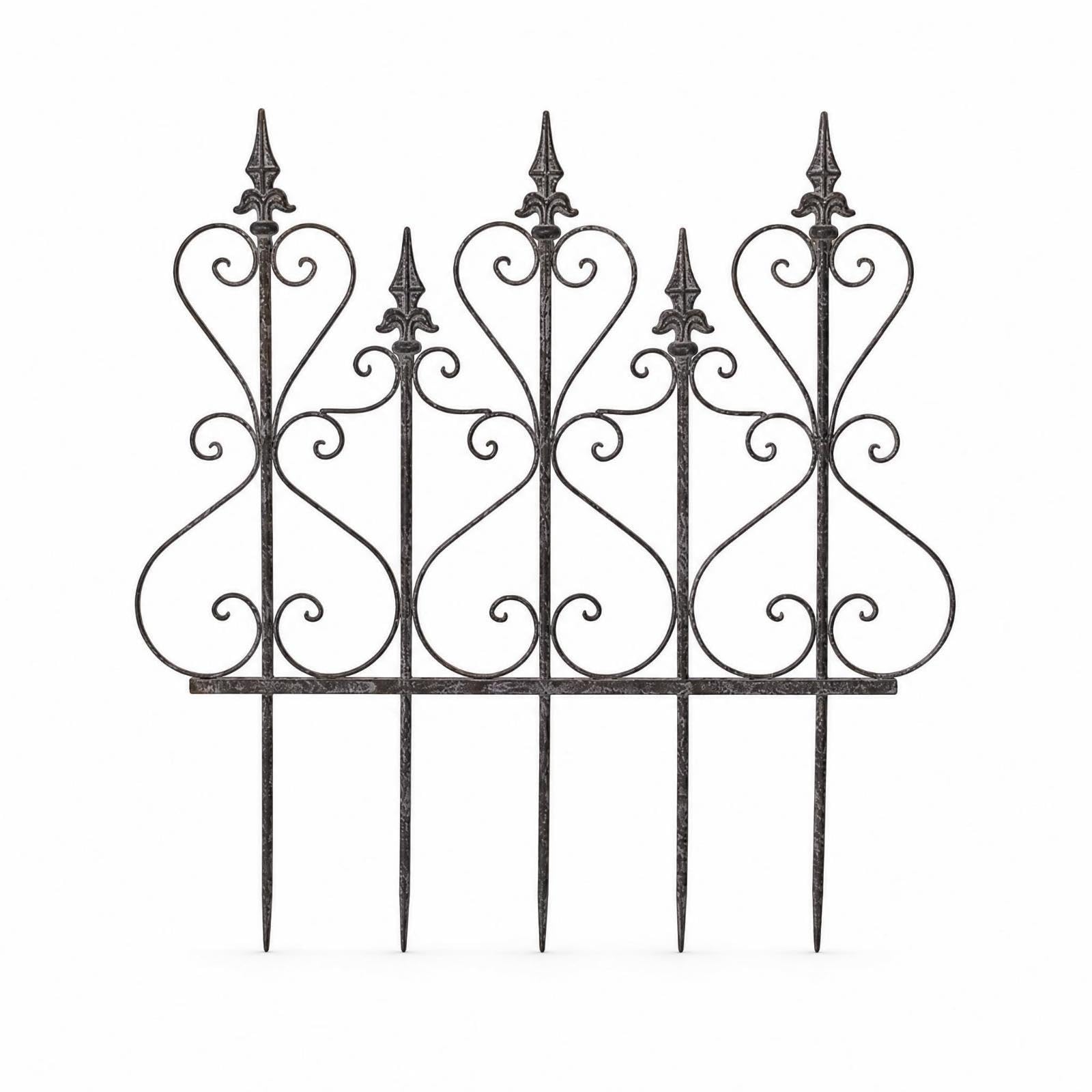 Metal Garden Fence Panels Openwork Garden Fence Panel Scrollwork for Yard Three Heart Fence-image-26
