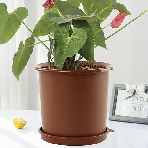 Miniatura 7 de Maceta de orquídea, maceta de plástico ranurado transpirable de 6.3 pulgadas con agujeros y malla para plantas de jardinería de interiores y
