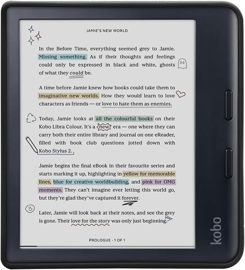 YoungMe Case for Kobo Libra Colour 2024 Released - Slim Fit TPU Gel Protective Cover for 7"" Kobo Libra Colour E-Reader Case (Black)