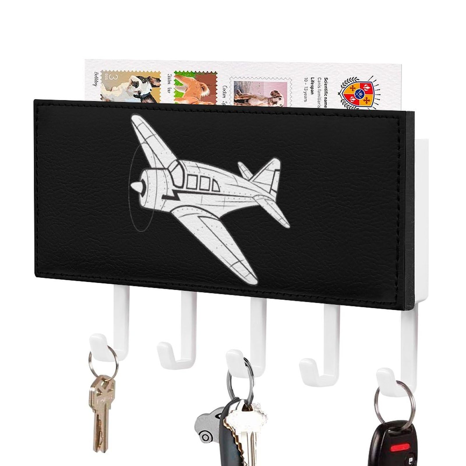 NCLQVJXZKHW Airplane Key Holder with 5 Hooks Key Hooks Wall Mounted Key Racks Key Hanger Organiser Shelf