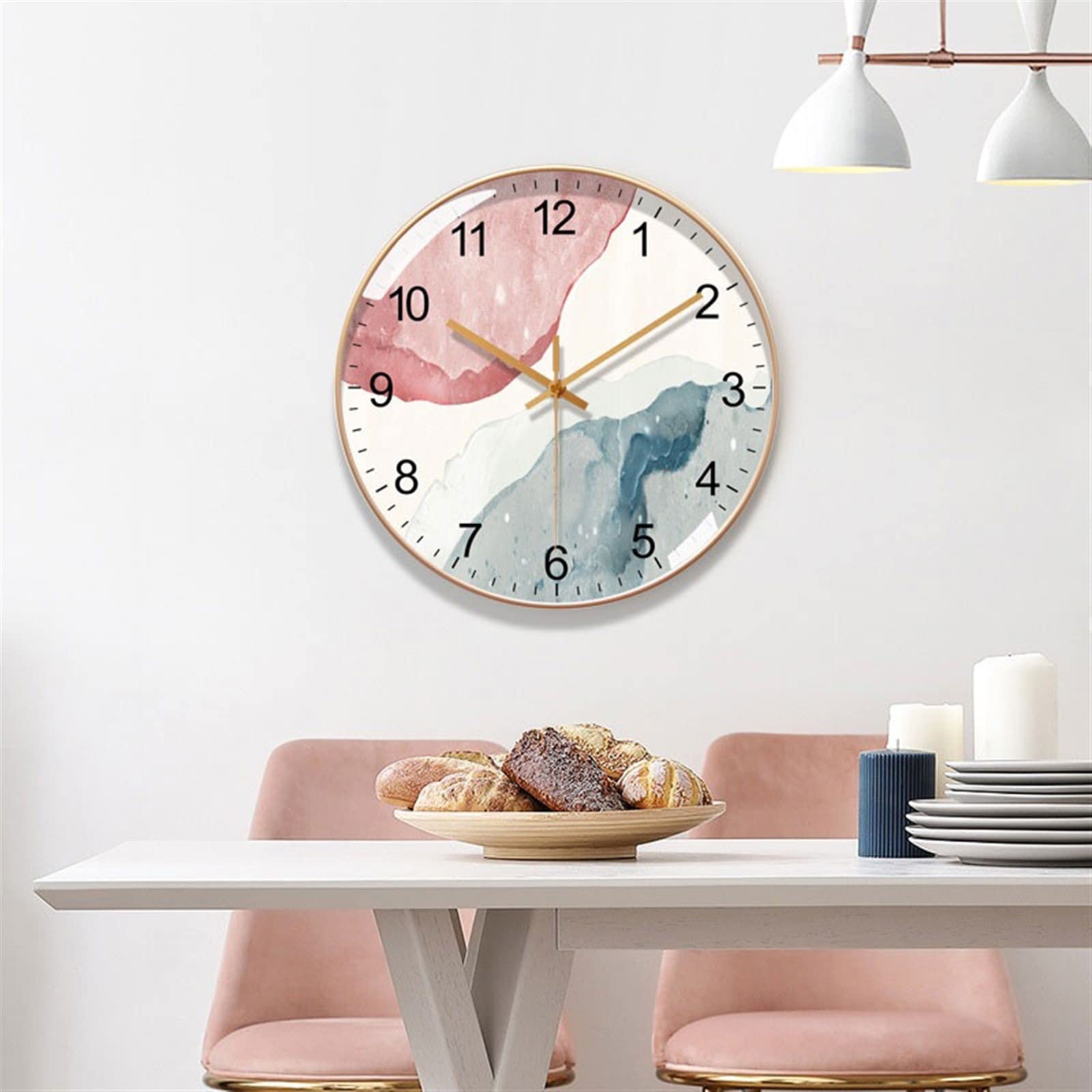 Cucina Orologio da parete rotondo moderno di lusso leggero 10 pollici / 12 14 silenzioso decorativo for interni Decorazioni per interni(14inch)