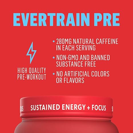 Amazon Com Evertrain Pre Premium Clean Pre Workout Powder With Natural Flavors And Colors Strength Energy And Muscle Building Supplement 25 Servings Fruit Punch Health Personal Care