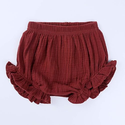 Miniatura 4 de Pantalones cortos de algodón y lino con volantes para bebés y niñas pequeñas