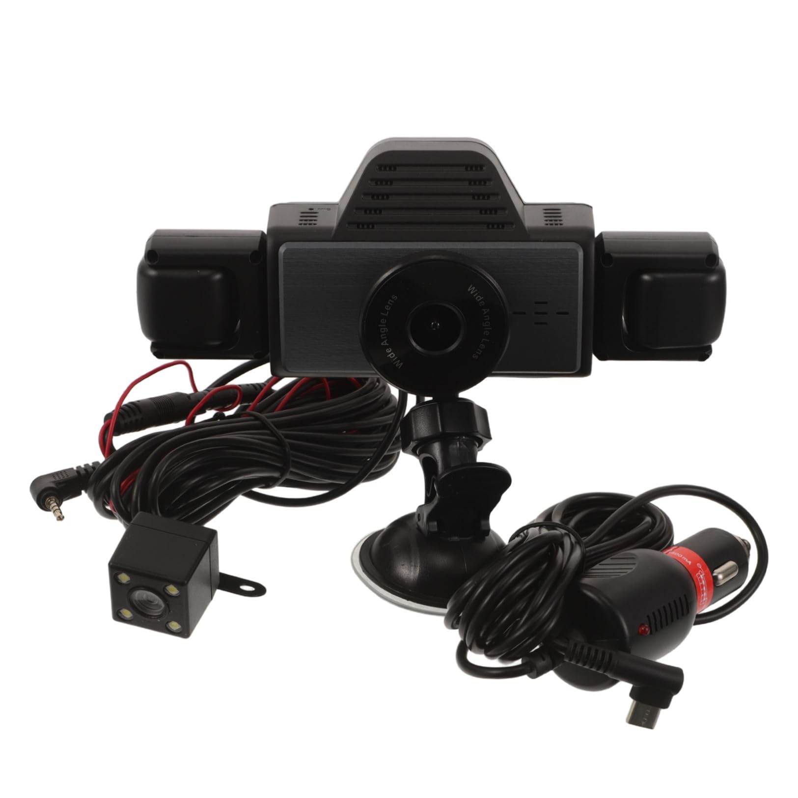 POPETPOP Videoregistratore Auto a Cinque Vie con Wifi e Visione Notturna | Copertura Completa a Grande Angolo, Resiste a Temperature Estreme, per Auto, Viaggio su Strada, Nero Abs