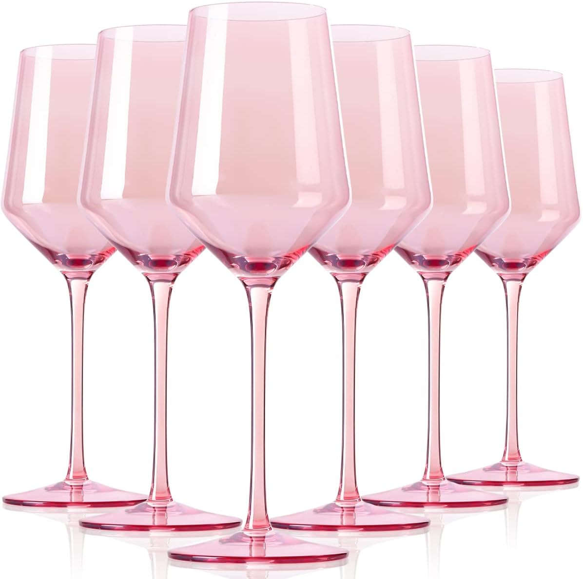 Physkoa Colored Wine Glasses Set of 6 – Long Stem Colorful Wine Glass Gifts for Home Party