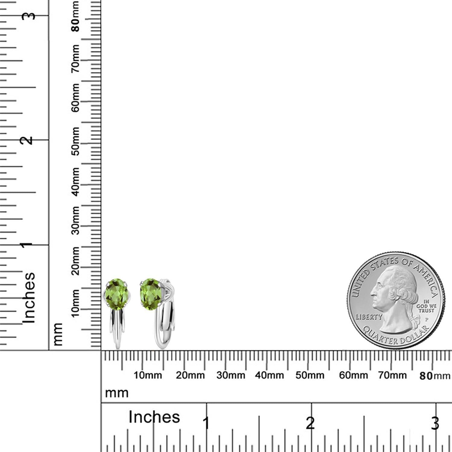 Gem Stone King Clip-On Earrings for Women | Gemstone Birthstone Drop Earrings | 925 Sterling Silver | Oval 7X5MM | Gift For Women Mother Bridesmaids - Image 6