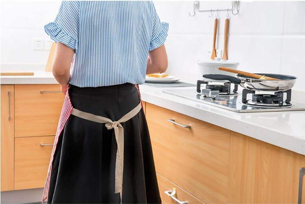 store Naidev Apron Cotton and Linen Cooking Apron Fashion Home Waist Sleeveless Kitchen Waterproof Gown Comfortable Home, Restaurant. (Blue) 2