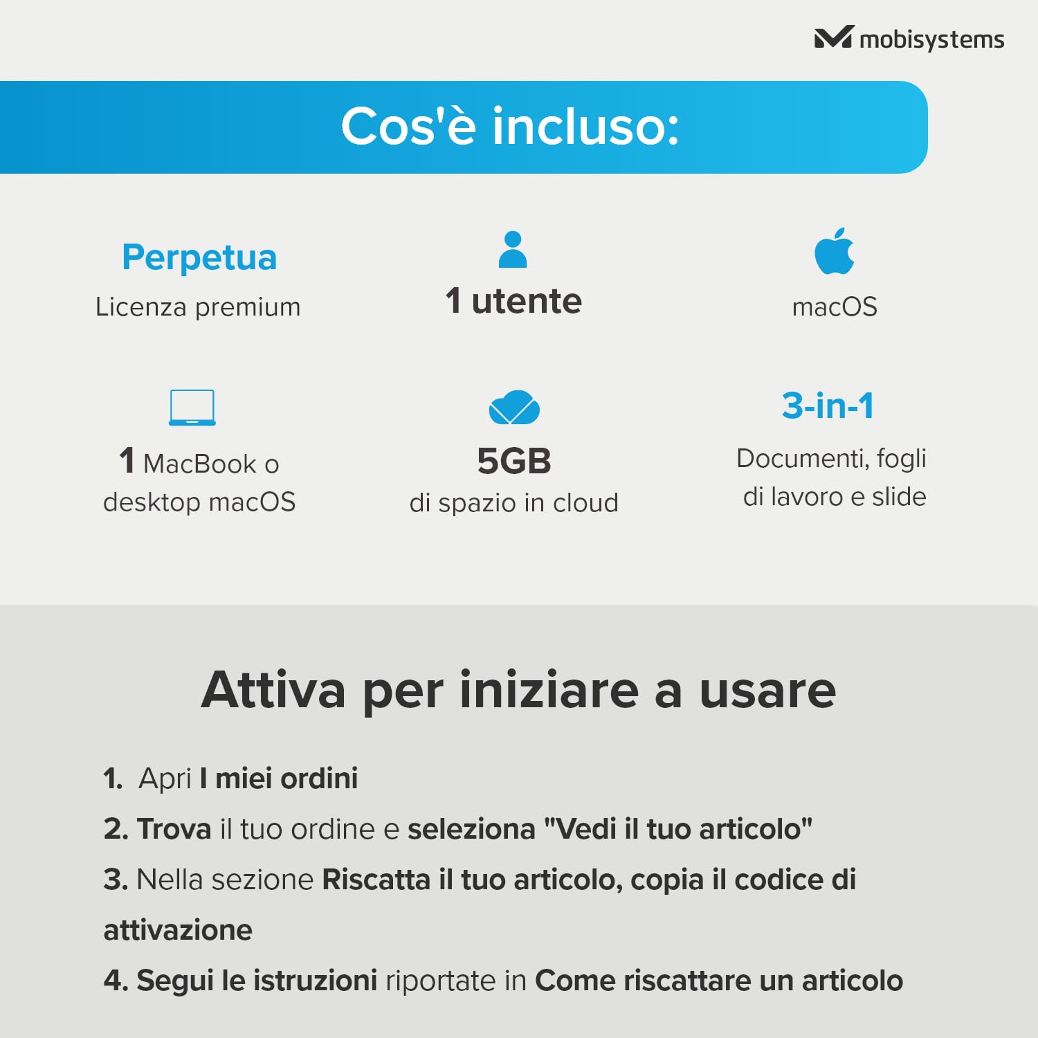 OfficeSuite Home & Business per MAC - Licenza a vita - Pacchetto Office per MacOS - Documents, Sheets e Slides | Lifetime | 1 Dispositivo | 1 Utente | Codice d'attivazione per Mac via email
