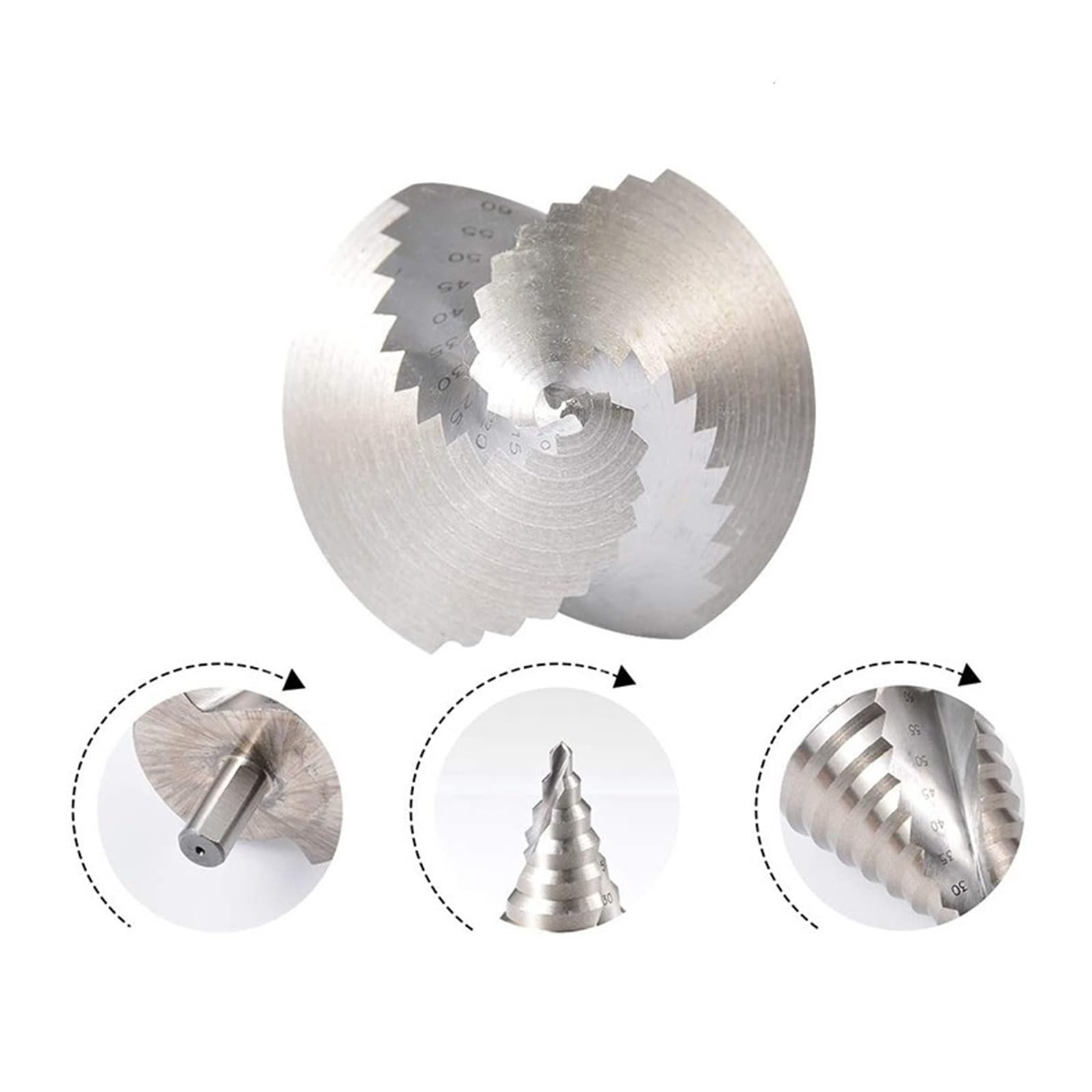4-12 4-20 4-32 6-60 mm Pagoda Taladro Tornillo Núcleo Herramienta de perforación Acero Espiral Ranurado Metal Broca escalonada(4-12 4-20 4-32)