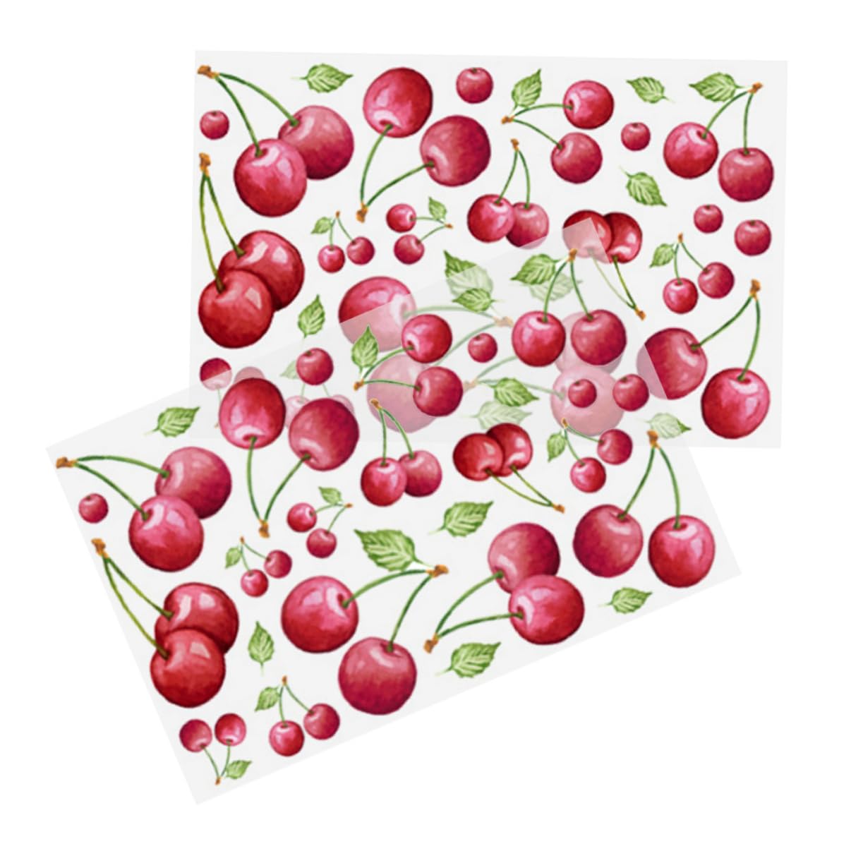 Sticker mural cerise autocollant repositionnable en PVC pour déco murale chambre et salon 2X