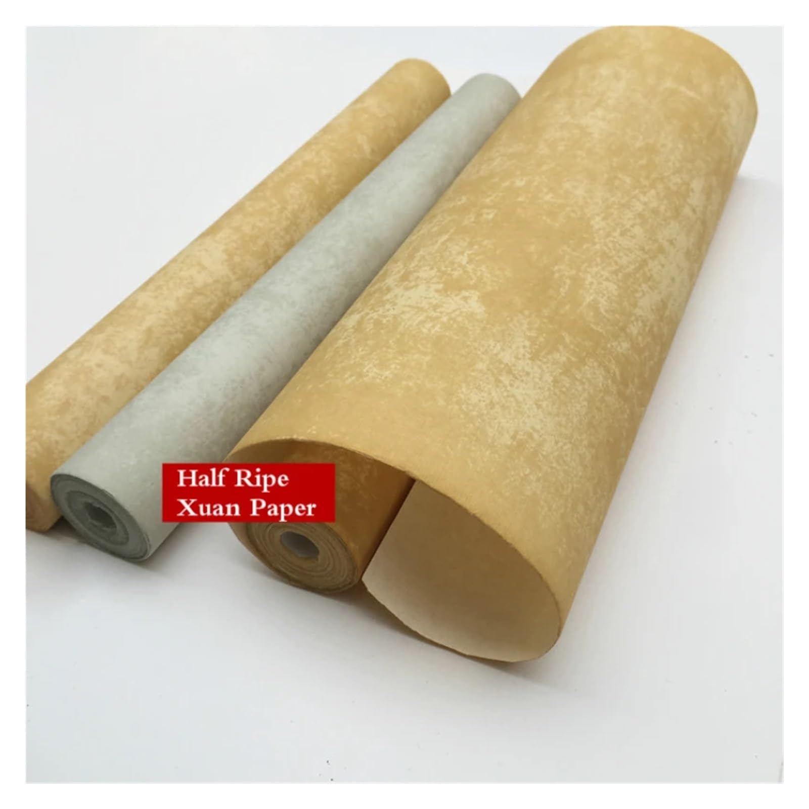 MIUYTRN Batik półdojrzały papier ryżowy rolka chińska kaligrafia rysunek papier Xuan działający zwykły skrypt papier ryżowy Papel Para cuicui(B,0.35x10m)
