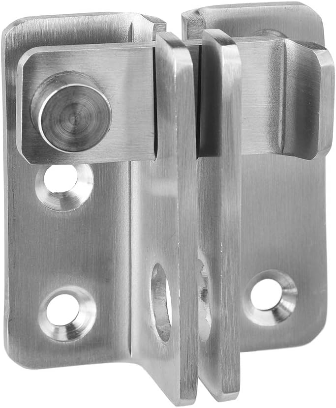 Rauken Slide Bolt Gate Latch Door Lock Hasp Anti-Theft Padlock, SUS304 Stainless Steel Brushed Finish, GL001