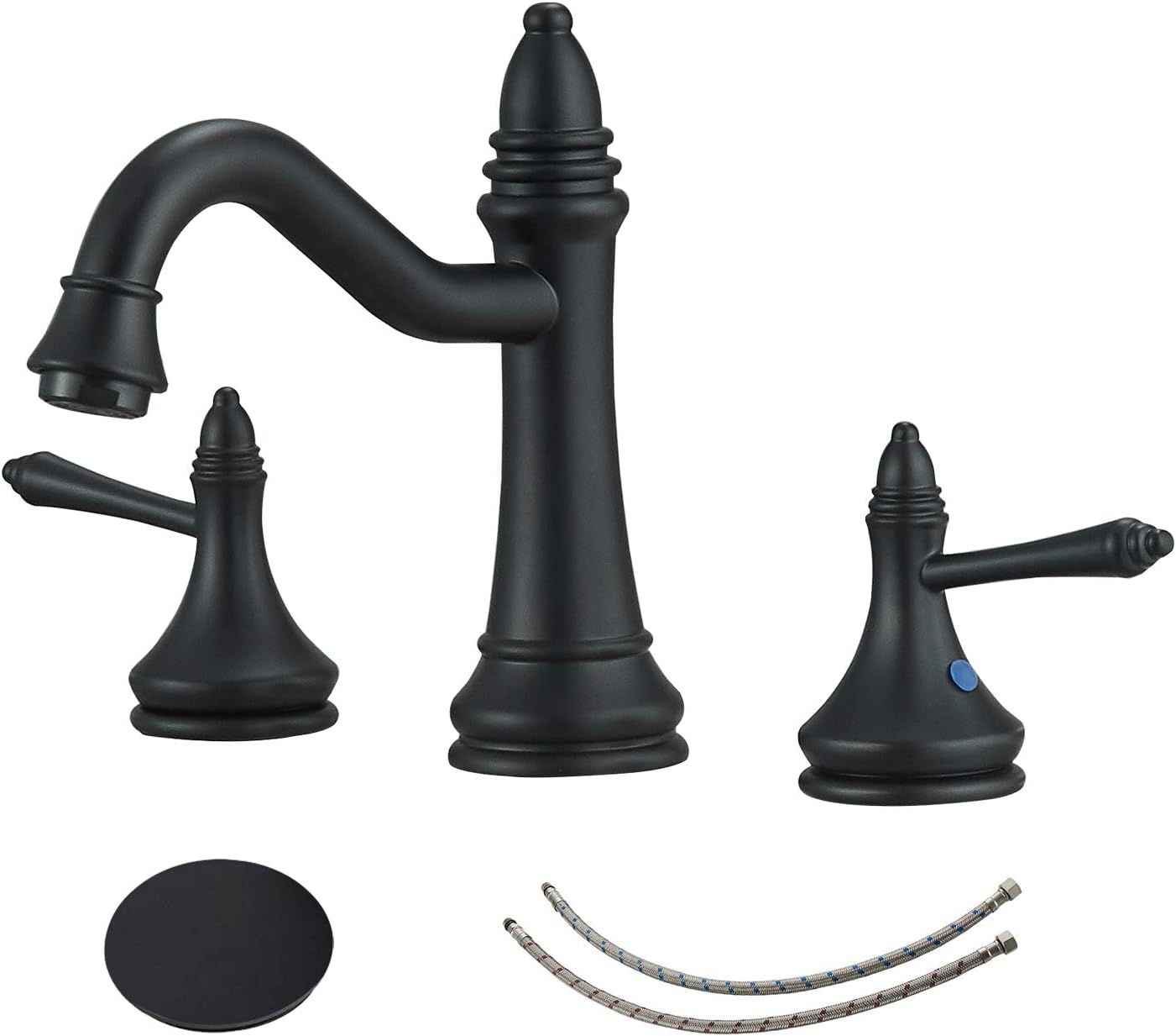 Suреr Bіg Clеаrаnсе! Bathadore 2-Handle 8 Inch Matte Black Widespread Bathroom Faucet with Pop Up Drain and Supply Hose 3 Hole Bathroom Sink Faucet Lavatory Vanity Basin Faucet Mixer Taps Suреr Bіg Clеаrаnсе! Bathadore 2-Handle 8 Inch Matte Black Widespread Bathroom Faucet with Pop Up Drain and Supply Hose 3 Hole Bathroom Sink Faucet Lavatory Vanity Basin Faucet Mixer Taps