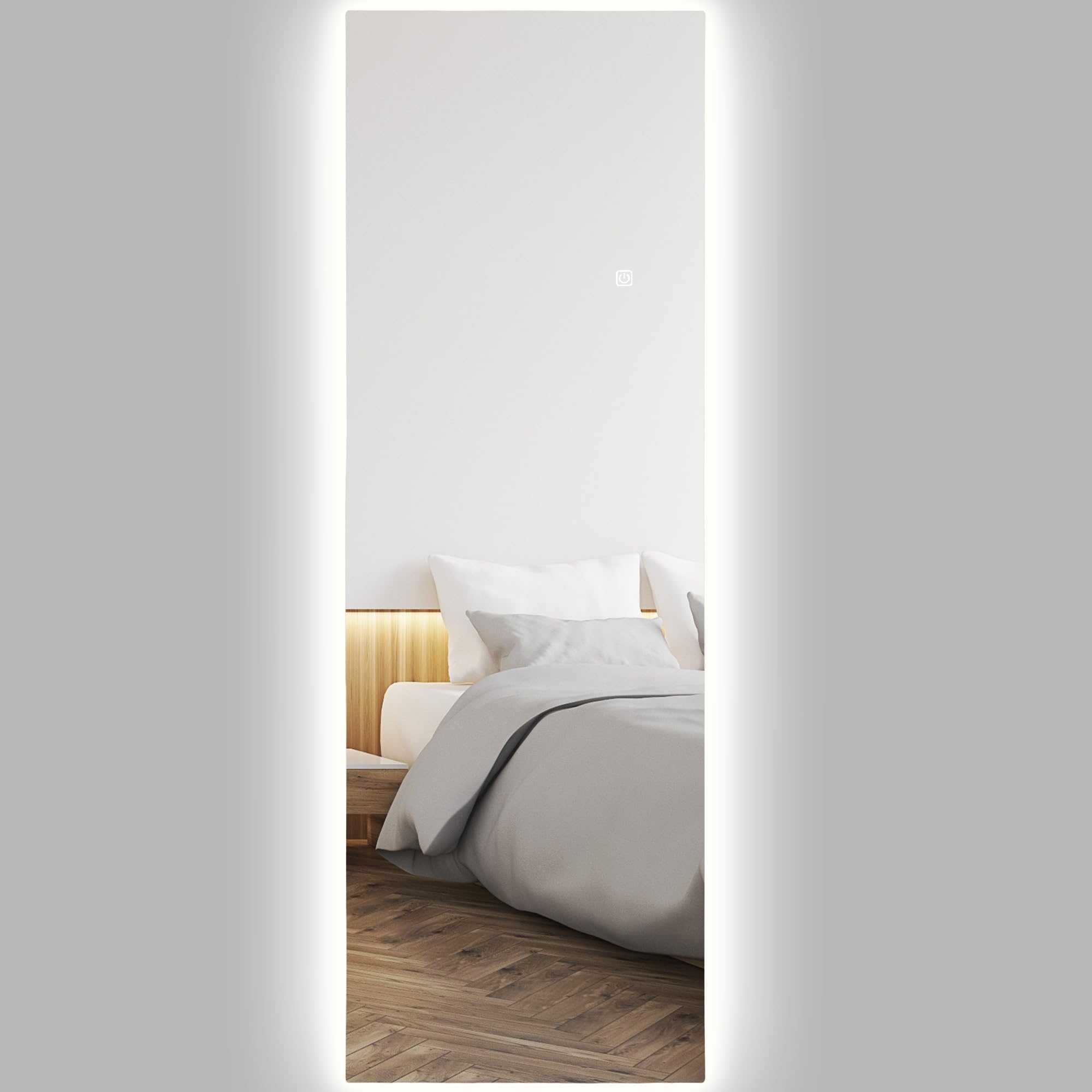 HOMCOM Specchio a tutta lunghezza con LED 40x120 cm Trasparente