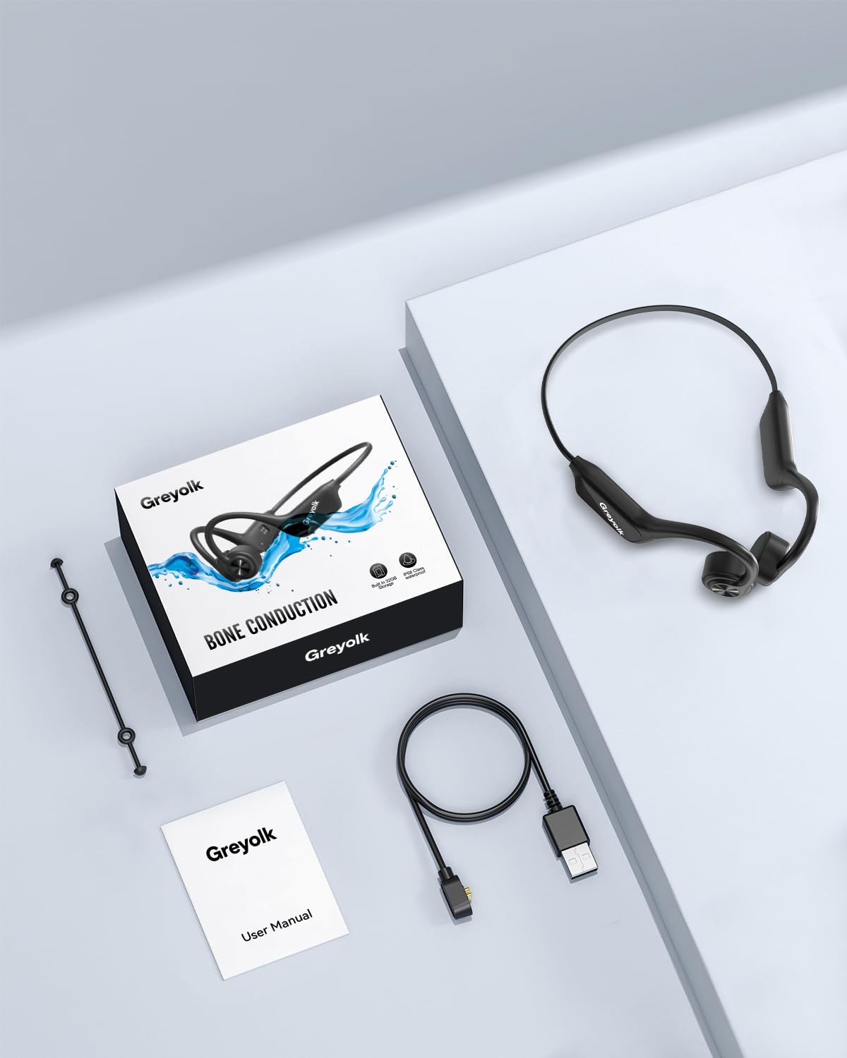 Cuffie da nuoto Bluetooth 5.4 – Cuffie subacquee a conduzione ossea, impermeabili IP68, auricolari aperti con microfono, 32 GB di memoria lettore MP3 per nuoto, corsa