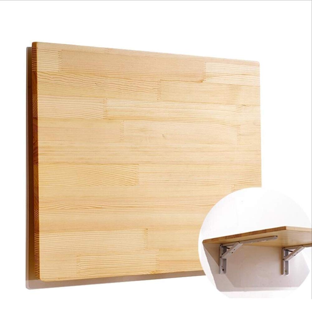 Table murale pliante en pin massif beige style bureau abattant 70x30 cm