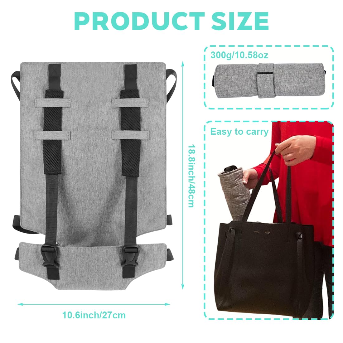1 Pezzi Seggiolone Pappa Portatile, Lavabile Seggiolone Imbracatura, Seggiolone per Bambini da Viaggio con Imbracatura di Sicurezza, Sedia Imbracatura Portatile per Bambini, 6-36 Mesi per Viaggi Casa