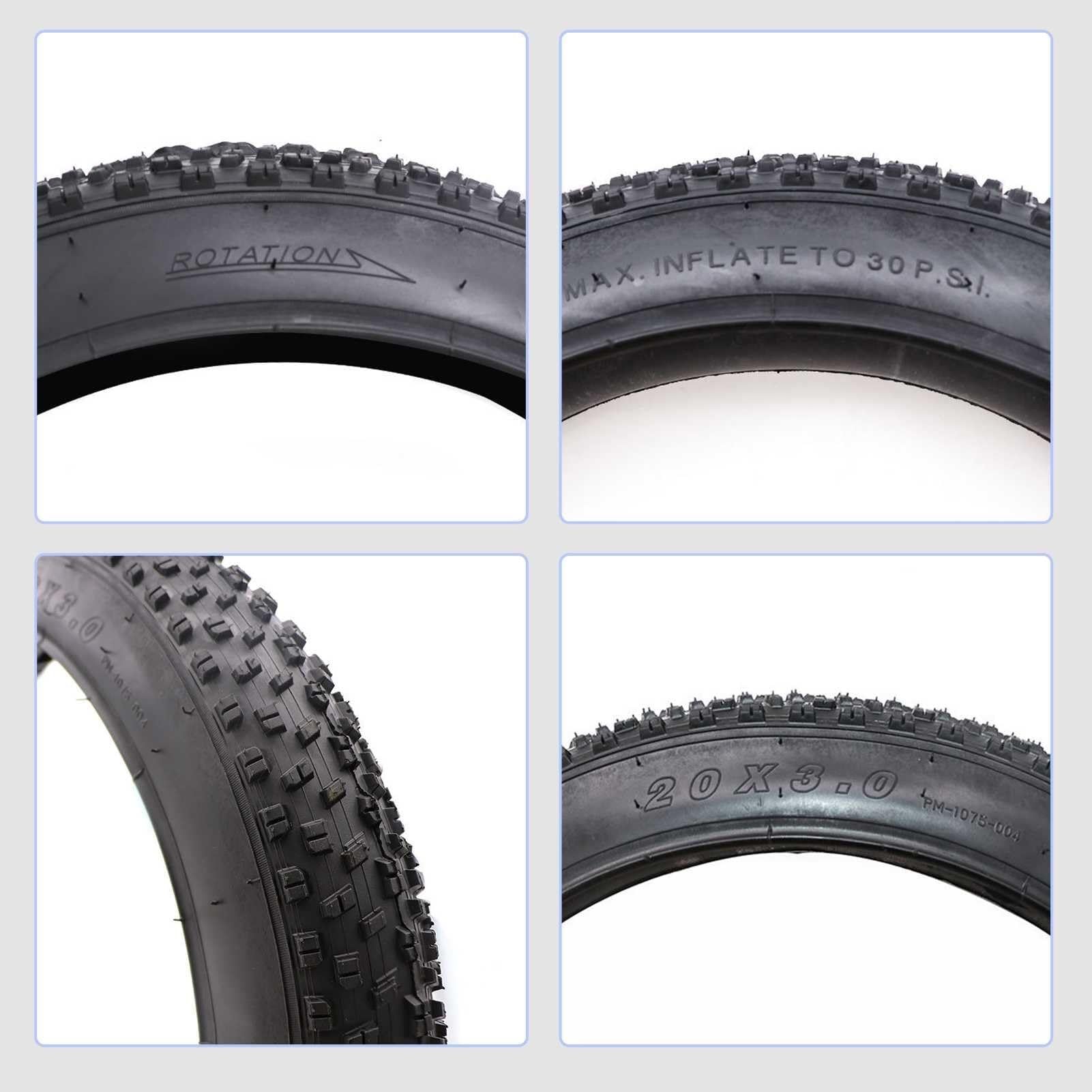 20x3.0 Opona Fat Bike Wszystkie Nawierzchnie Niskie Ciśnienie 20-3.0 Szeroka 20 3.0 5-30PSI Odporna na Zużycie dla Roweru Elektrycznego Śnieg Plaża MTB